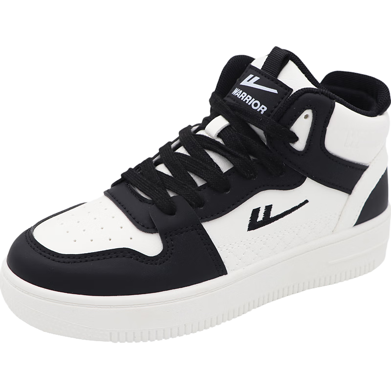 回力（Warrior）高帮板鞋男鞋保暖休闲鞋缓震跑步运动鞋 WXP(WZ)-1361 白黑 44