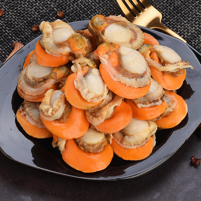 鑫鑫元 扇贝肉冷冻3斤新鲜带黄生鲜贝类海鲜水产 3斤装