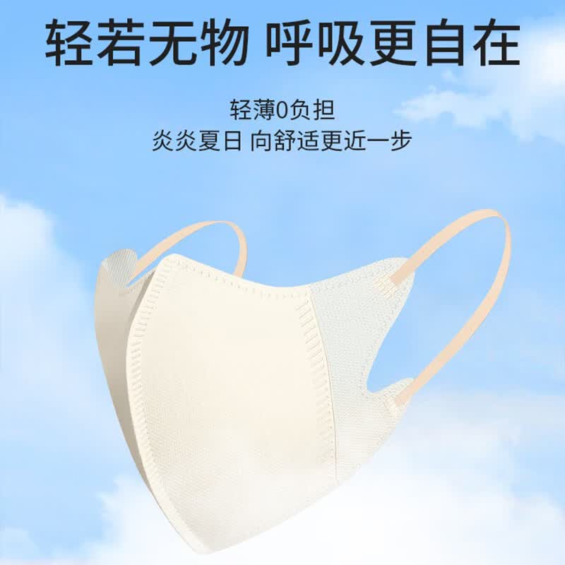万宝绿冰感口罩3d立体女高颜值夏季薄款透气一次性网红款口罩成人显脸小 冰感2.0【显白系列】60只 M码(适用75-125斤)成人/学生推荐