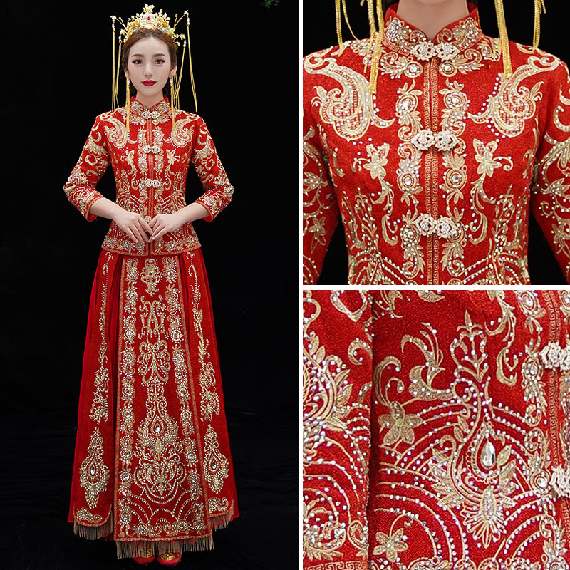 阿亨阿亨中式小个子敬酒服出阁嫁衣古装拍照写真秀禾服新娘2020新款