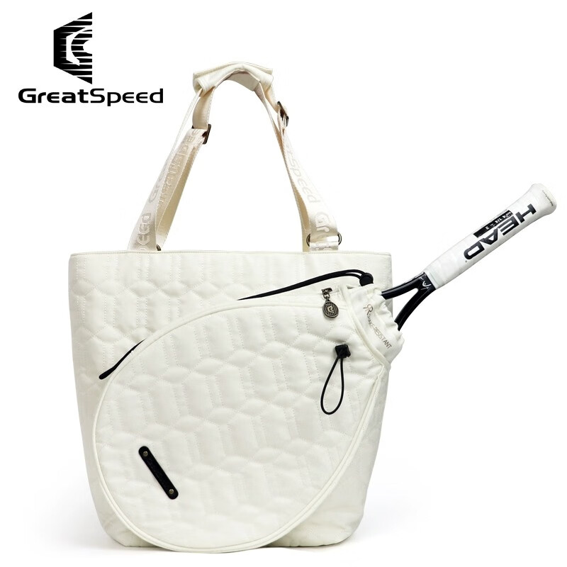 戈锐特斯（GREATSPEED）四大满贯GREATSPEED网球包羽毛球包2支装女子成人款单肩托特包 白色