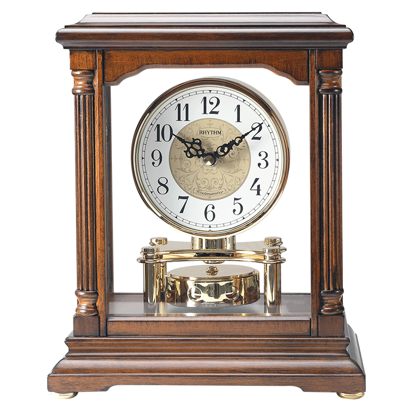 ������RHYTHM����ʱľ������ʽ�ӱ����ſ������Ҵ�ͷ�Ӱڼ�ʱ��28cm CRH176NR06