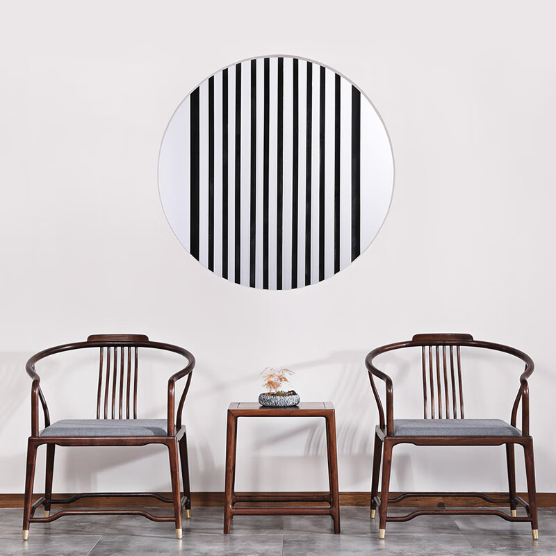 古木斋新中式圈椅带扶手椅禅意黑胡桃实木办公休闲圈椅书房单人椅子