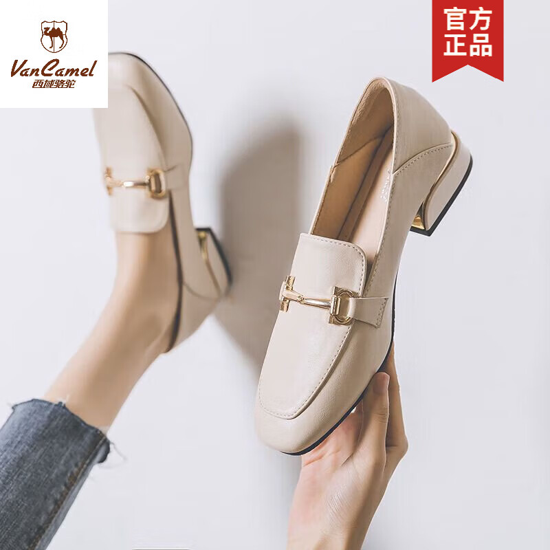 西域骆驼单鞋女小2024年秋季新款女鞋休闲百搭时尚平底豆豆女乐福鞋