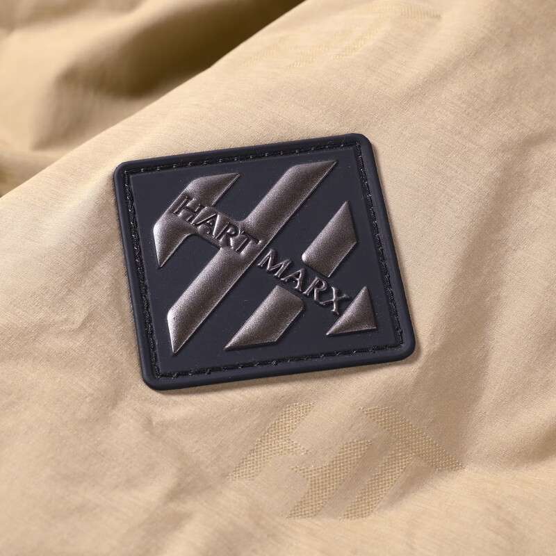 哈特马克斯90%鹅绒防风保暖高弹力立领提花短款羽绒服 砂陶棕 L 175/96A