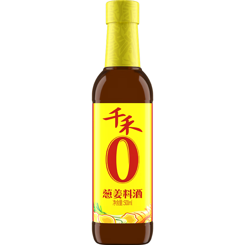 千禾 料酒 葱姜汁料酒 粮食酿造 去腥提味500mL 不使用添加剂