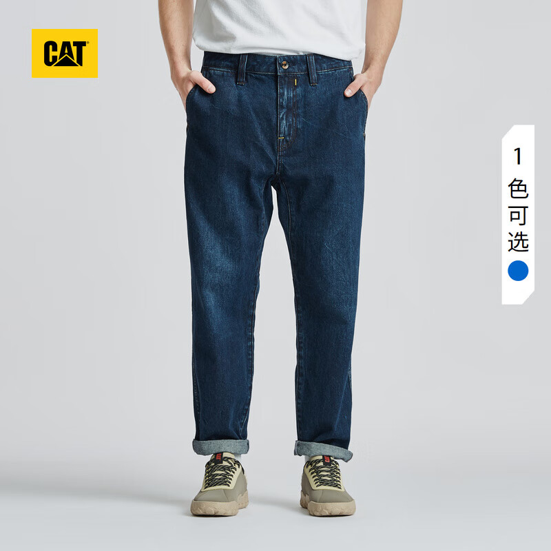 CAT卡特男士户外休闲立体落档收脚设计牛仔长裤城市轻户外 靛蓝色 30