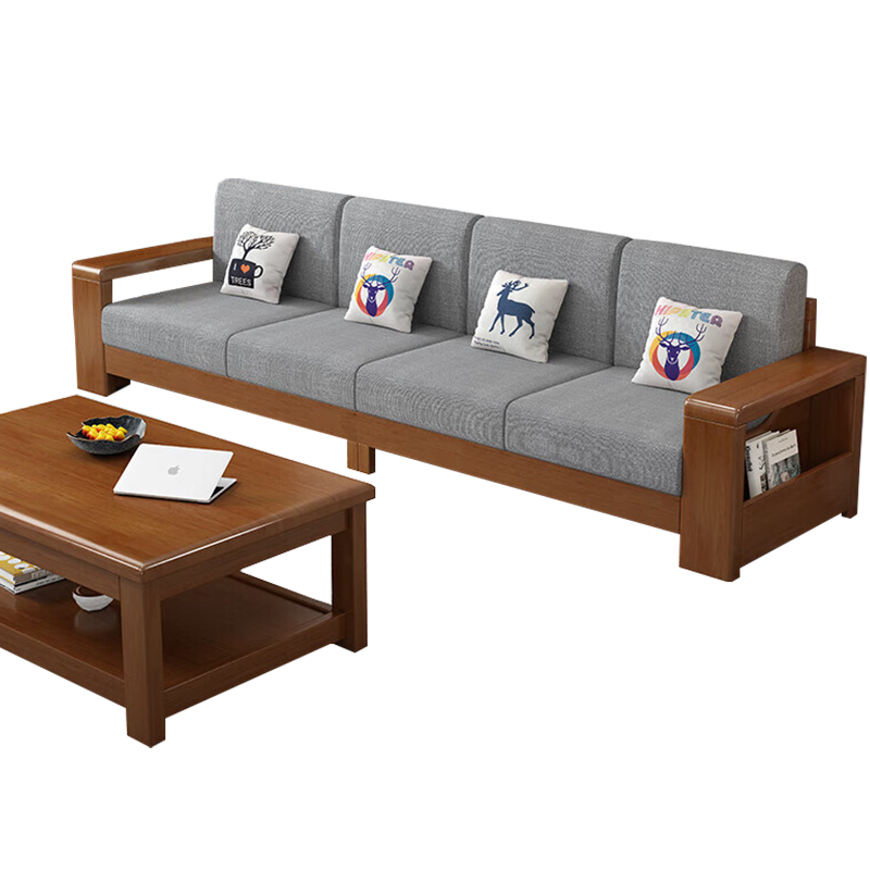 奈高 NAIGAO）新中式实木沙发家用小户型客厅储物沙