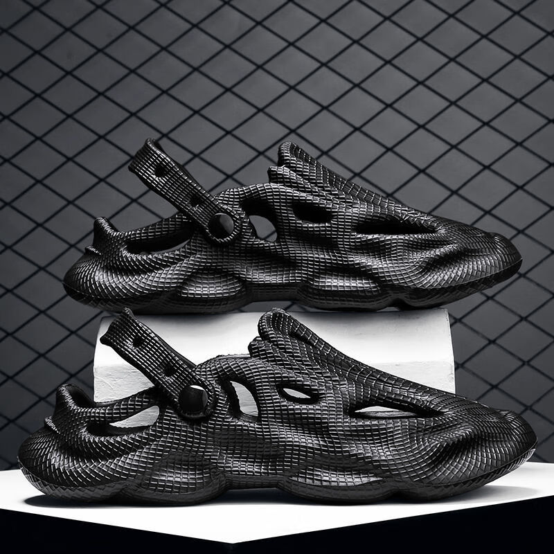 创京懿选毒液洞洞鞋男夏季椰子包头凉鞋男士外穿踩屎感潮流拖鞋男防滑