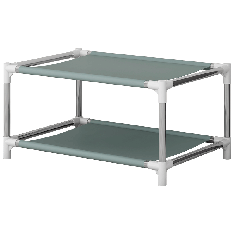 蜗家 简易鞋架鞋柜防锈多层钢管收纳架多层储物层架宿舍寝室家用门口 灰色-2层