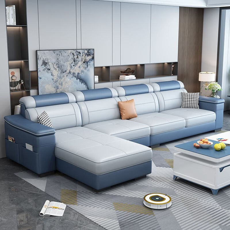 全友家私沙发客厅猫抓布小户型现代简约科技布直排三人四人公寓出租房