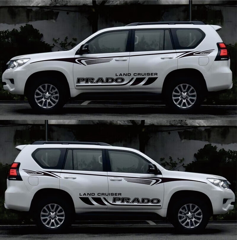 霸道 车贴拉花 改装车身贴纸 汽车腰线彩条装饰 普通材料黑色贴纸一套