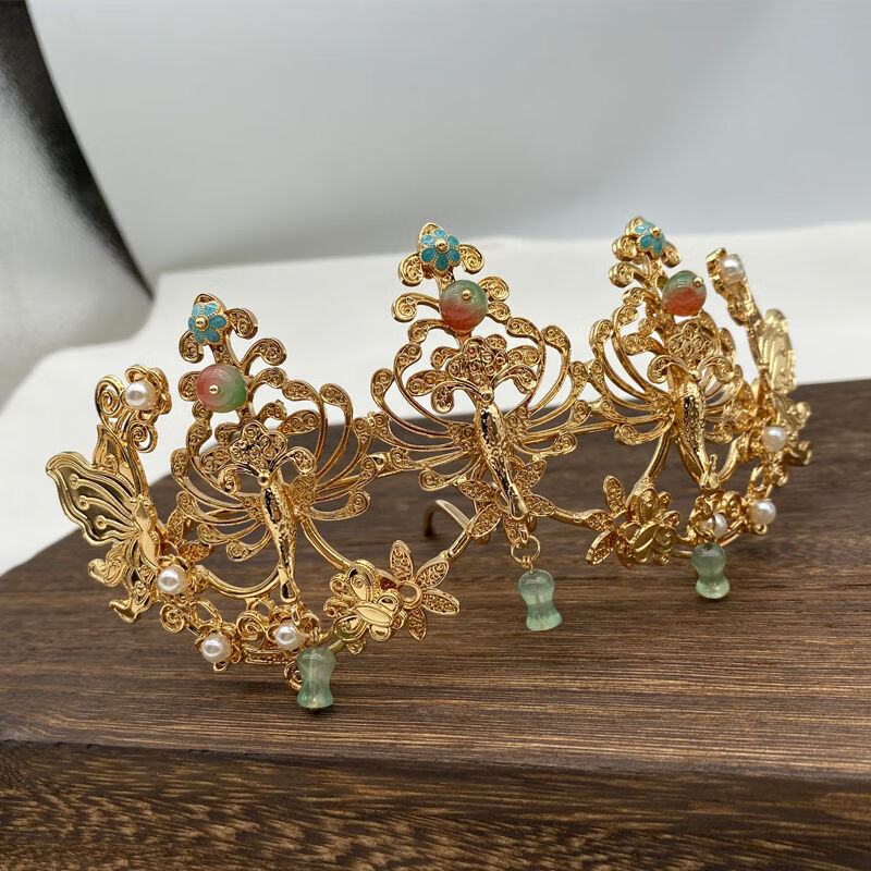 mays will孔雀东南飞 仿掐丝工艺发冠古风头冠汉服发饰 孔雀东南飞仿