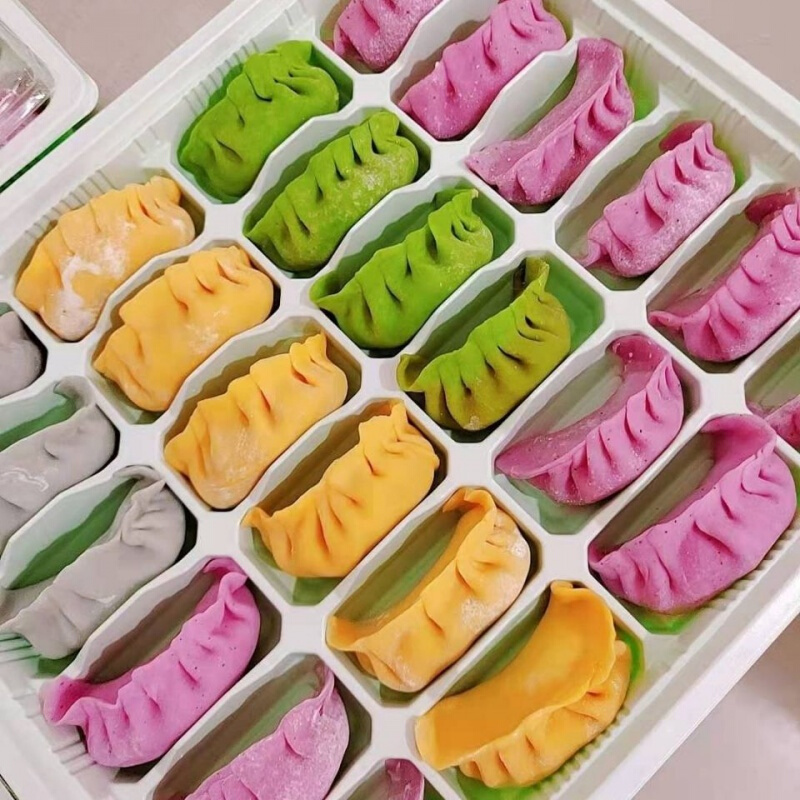 虎钢馋新鲜果蔬汁饺子皮辅食彩色手工饺子皮一份500克60个左右 一斤装
