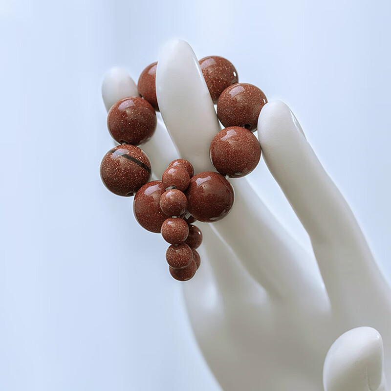 简修行金沙石绕指柔手串小手捻手机链文玩指尖文创跑环流苏念珠女士把