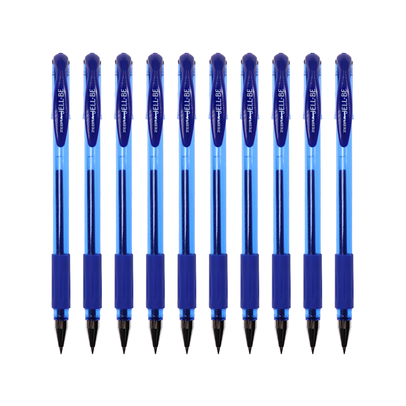 斑马牌（ZEBRA）中性笔 0.5mm子弹头签字笔 学生标记笔走珠水性笔 C-JJ100 JELL-BE 蓝色 10支装 14.4元