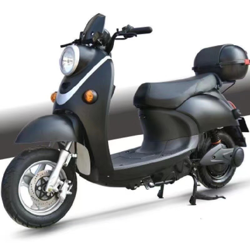 新款车型小龟王电动车大功率电动摩托车72v男 电光黑 爬坡版72v22.