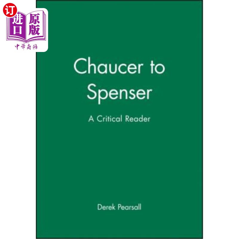 海外直订chaucer to spenser: a critical reader 乔叟致斯宾塞:一本