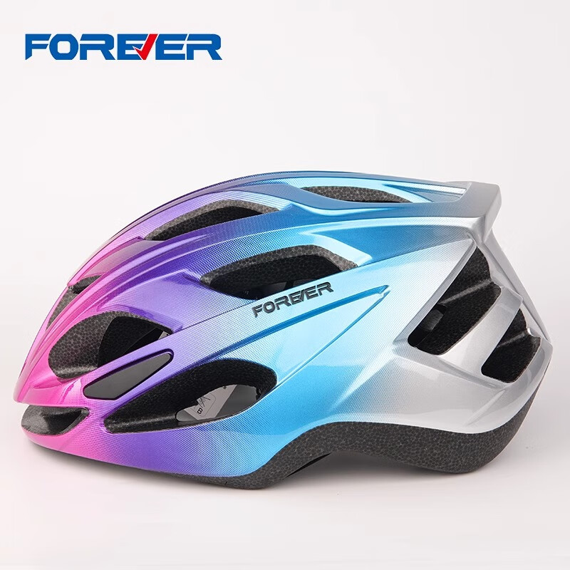 永久自行车骑行头盔男女一体成型透气山地公路车代驾单车安全帽 蓝紫