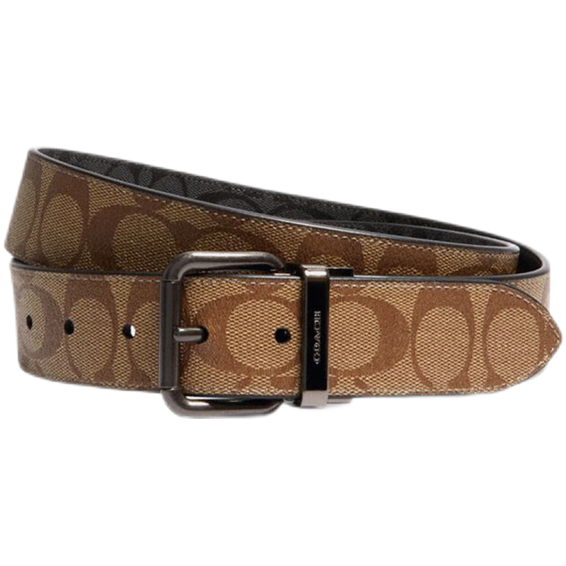 coach蔻驰男士腰带棕色涂层帆布【美国直采,官方查验】 棕色5951qbrmo