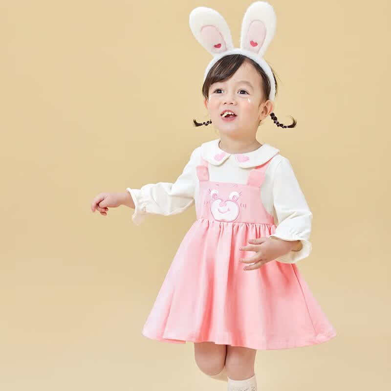 懿琪宝贝女童连衣裙春秋儿童公主裙婴儿长裙春季小童衣服 粉色 120cm高性价比高么？