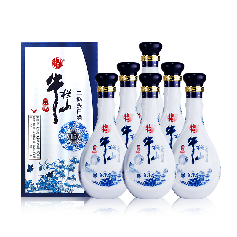 牛栏山 典藏15 二锅头 清香型 白酒 42度 500ml*6瓶 整箱装 年货送礼