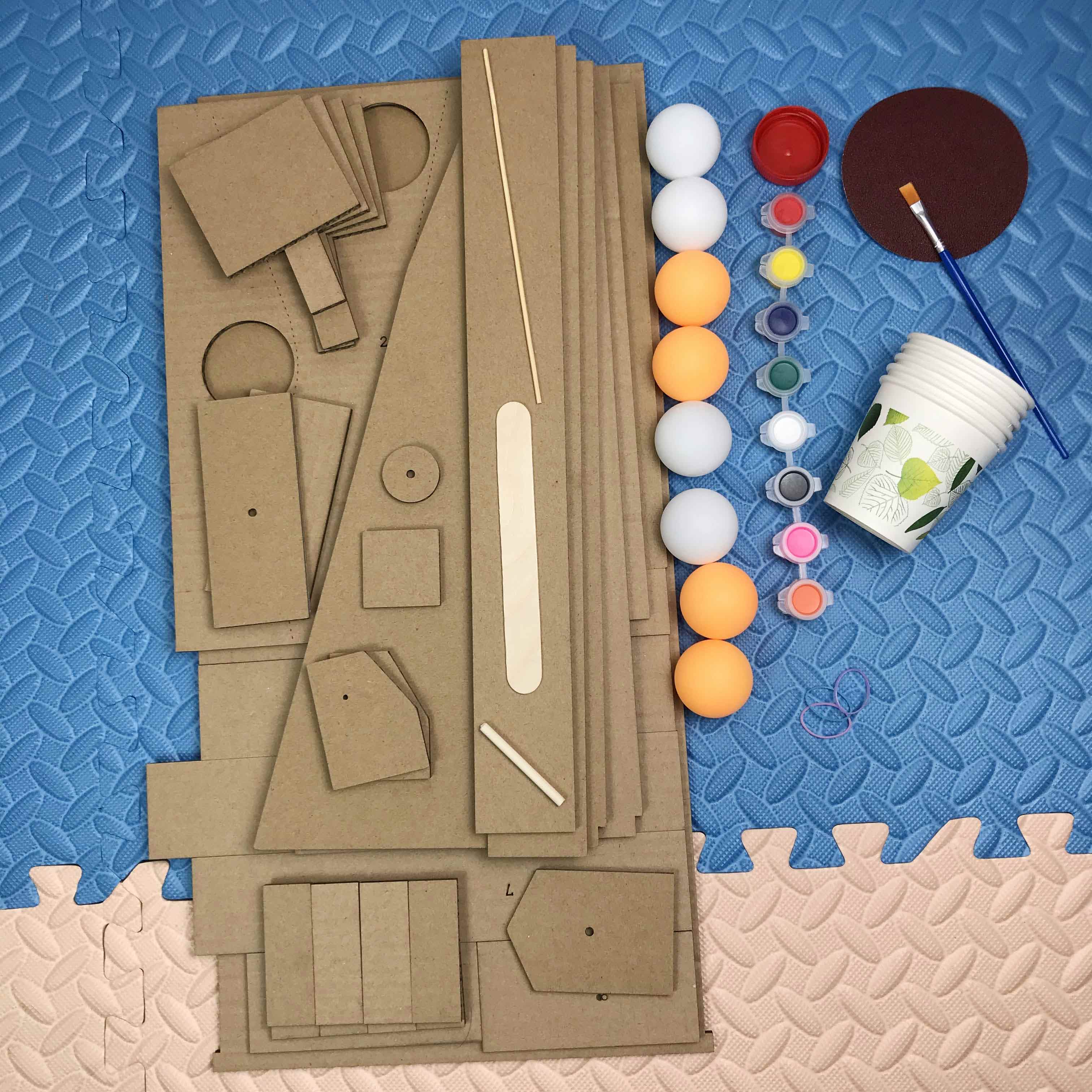 帝蓝尼科技小制作diy手工模型三年级小学生投篮幼儿园自制玩教具纸板