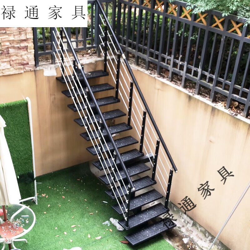 禄通室外楼梯直梯阳台楼梯防滑板铁踏步阁楼楼梯旋转楼梯 加热毯押金