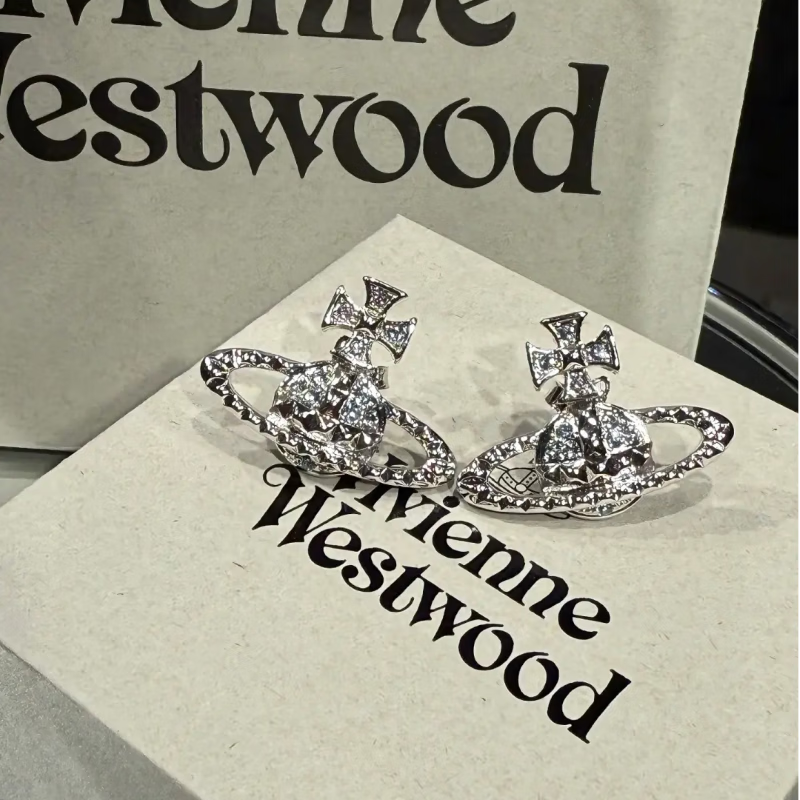薇薇安·威斯特伍德（Vivienne Westwood）西太后耳钉高级感土星耳钉轻奢气质小众耳饰送女友新年礼物 银色
