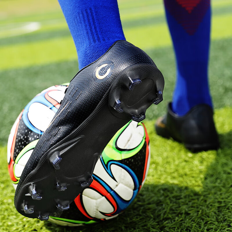 长钉足球鞋男训练鞋钉成人青年学生草坪比赛四季款 黑金(长钉款) 36