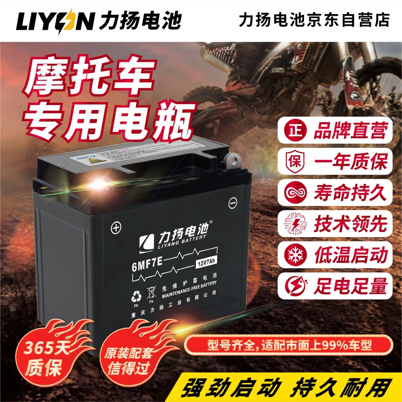 力扬（LIYANG）电池6MF5L免维护12v5ah 适用本田小公主100/5格125等小型踏板车