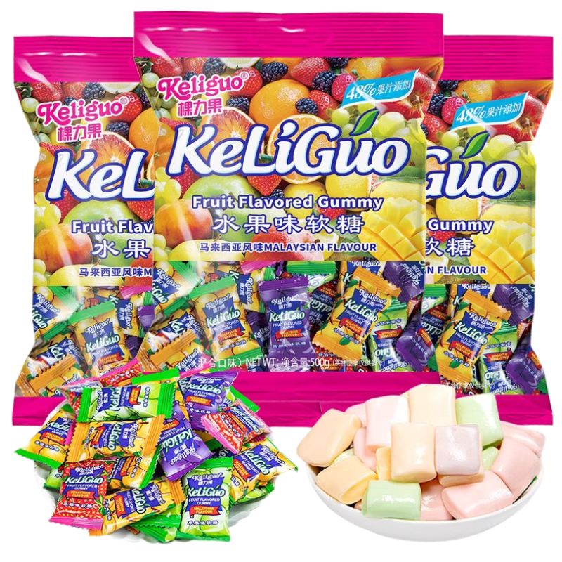 棵力果 水果软糖马来西亚风味 500g约130颗 结婚喜糖 儿童招待糖