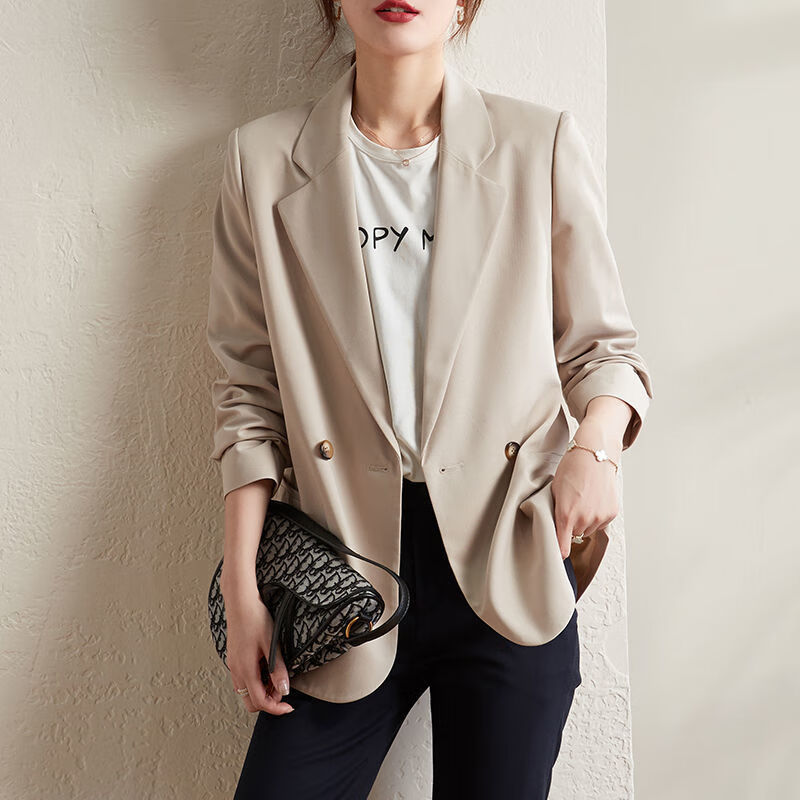 肩西装女白色小西装外套2022春季韩版小众设计气质女士小西服西装外套