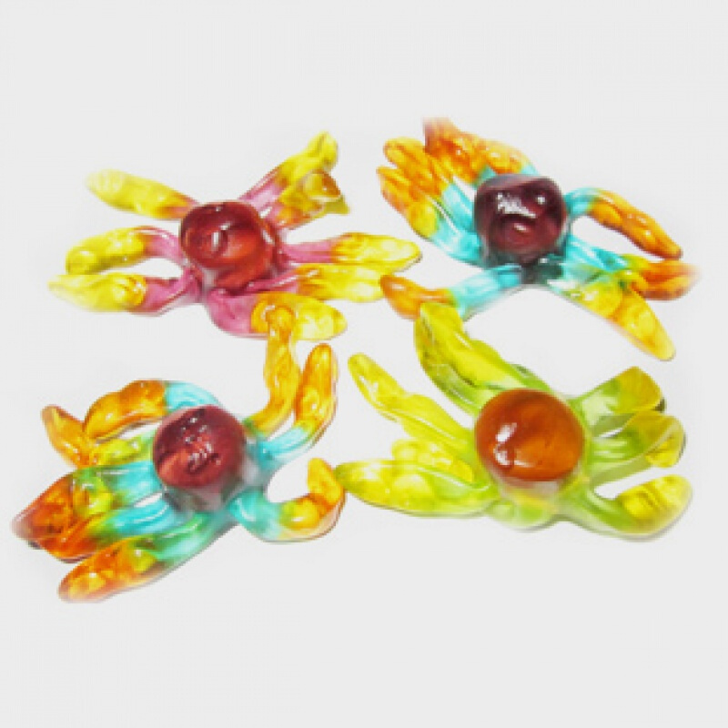 虎钢馋德国风味彩色章鱼橡皮糖trolli口力糖八爪鱼水果软糖零食奇异