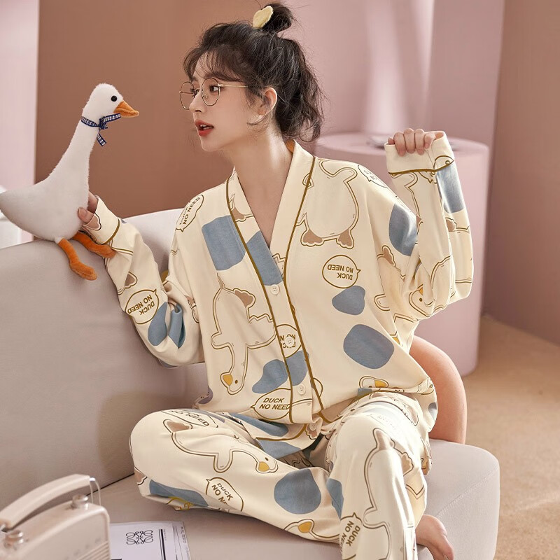婧麒（JOYNCLEON）月子服春秋产后孕妇睡衣女秋冬怀孕期产妇家居服 大鹅女士服套装  L码属于什么档次？