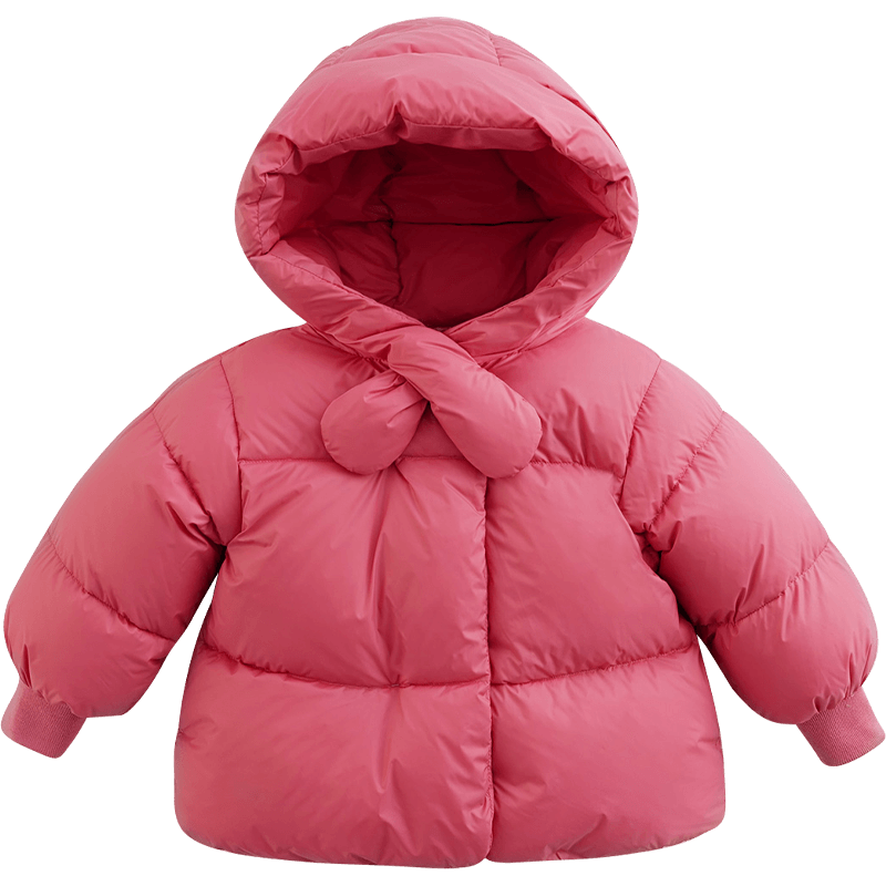 MARC&JANIE【三防石墨烯蓄熱】馬克珍妮童裝兒童冬裝新年服女童羽絨服221870 新年紅-蓮霧紅【普通款】213528 90