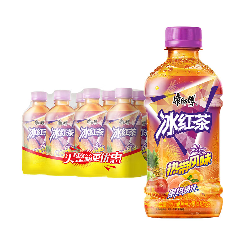 康师傅冰红茶热带水果味330ml*6瓶/12瓶 6瓶装