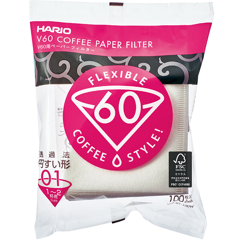 HARIOԭװ����V60�ֳ忧����ֽ����ֽ�����˴����Ȼ���ֽ��װ110ö01��