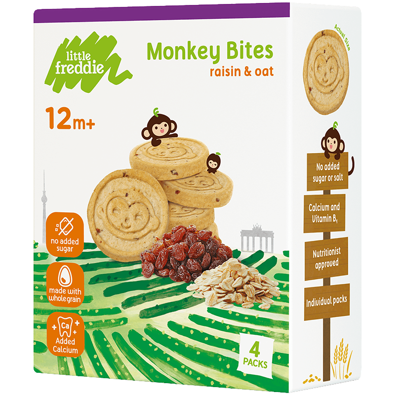 小皮（Little Freddie）欧盟原装进口宝宝饼干 零食全谷物无添加 婴儿饼干磨牙儿童零食 葡萄干燕麦饼干