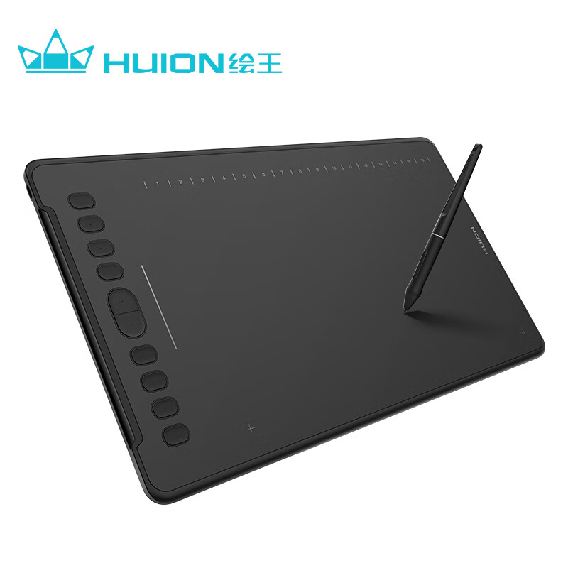 繪王（HUION）數(shù)位板可連接手機(jī)手繪板寫字板手寫板電腦繪畫板繪圖板 黑色 37.2x22.1cm