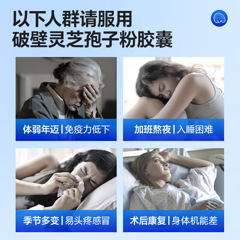 雷允上破壁灵芝孢子粉胶囊 90粒瓶装 术后康复中老年人增强免疫力保健品 孢子粉胶囊6瓶装-4个月周期