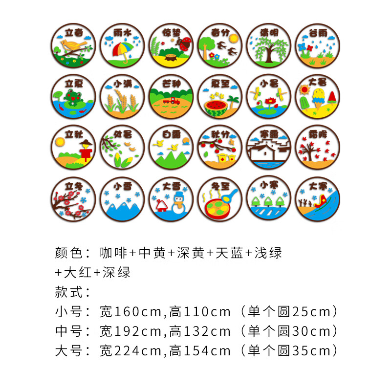 福拉瑞二十四24节气墙贴幼儿园环创主题置成品楼梯教室文化墙面装饰 z