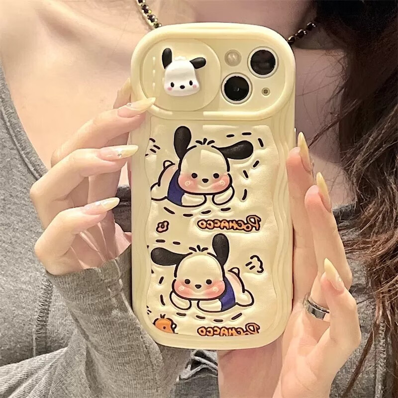 卡通玉桂帕恰狗适用于苹果14手机壳iphone14promax高级感苹果13滑块