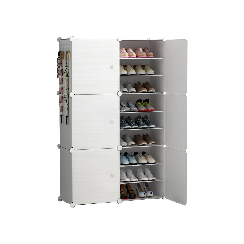 安尔雅 鞋架门口阳台鞋柜多功能简易经济型防尘多层组装家用塑料现代简约小女鞋架子收纳柜玄关柜