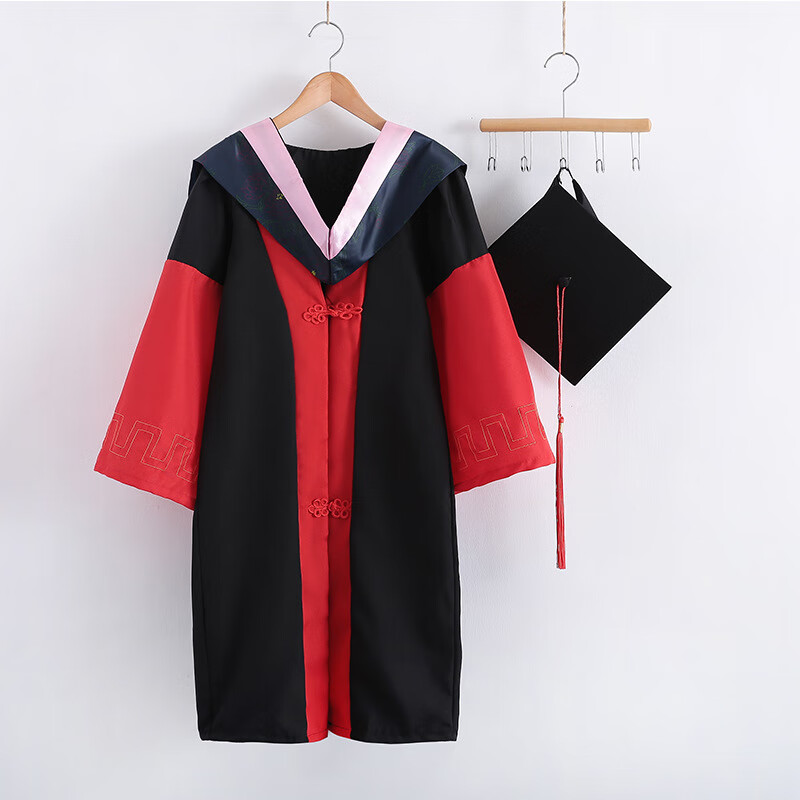 礼服学士服表演服大学生毕业照学位服演出装  定制 粉红色/文学博士服