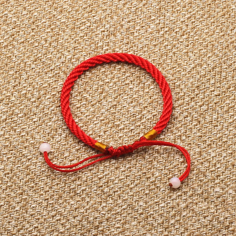 闺蜜红绳情侣手链女 可调节复古编织黑绳手绳男民族风本命年红绳子送