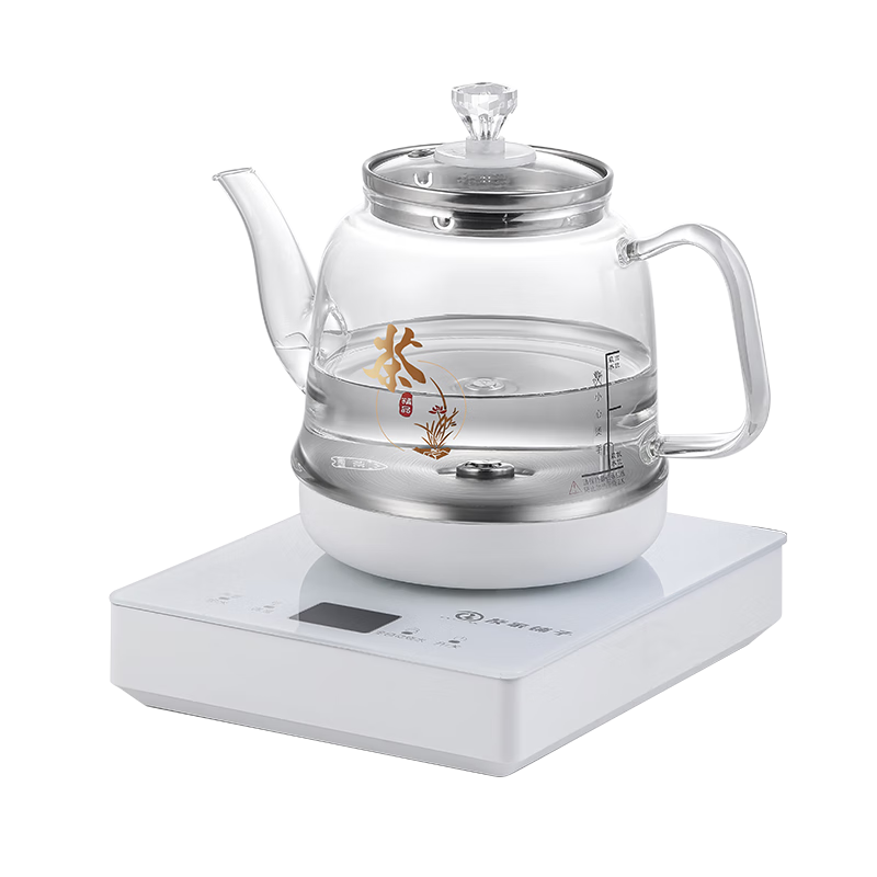 FUNORK 番奥 全自动上水电热烧水壶玻璃烧水器茶台一体茶桌茶几保温泡茶具抽水电茶炉 底部上水 - 白色