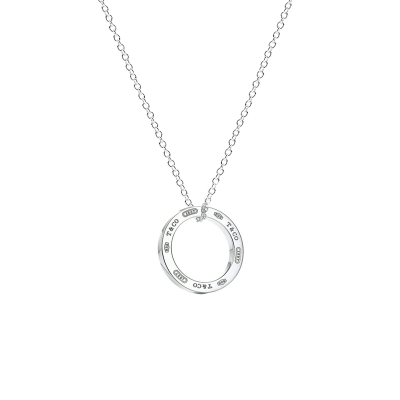 蒂芙尼 tiffany & co 1837系列简约圆环银饰吊坠项链 链长40cm