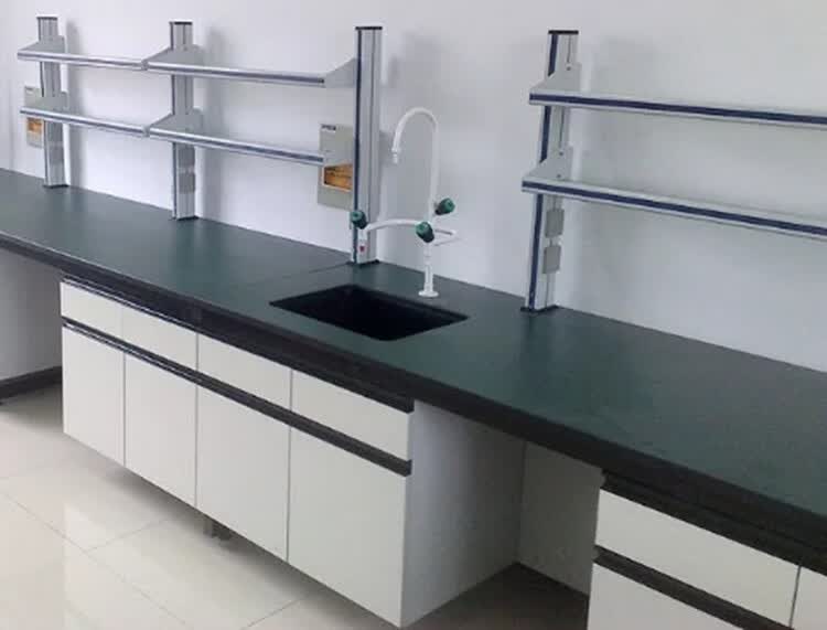 实验室钢玻试剂架铝合金药品架厂家化验室铝玻 边台铝试剂架双层