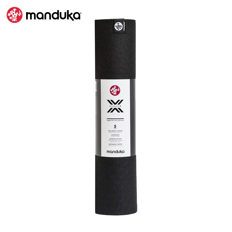 Manduka X 多功能瑜伽训练垫 厚度5MM 防滑耐磨运动垫 多色可选 黑色-BLACK